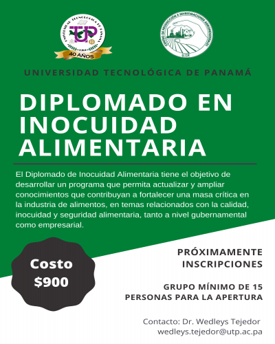 Afiche de Diplomado en Inocuidad Alimentaria